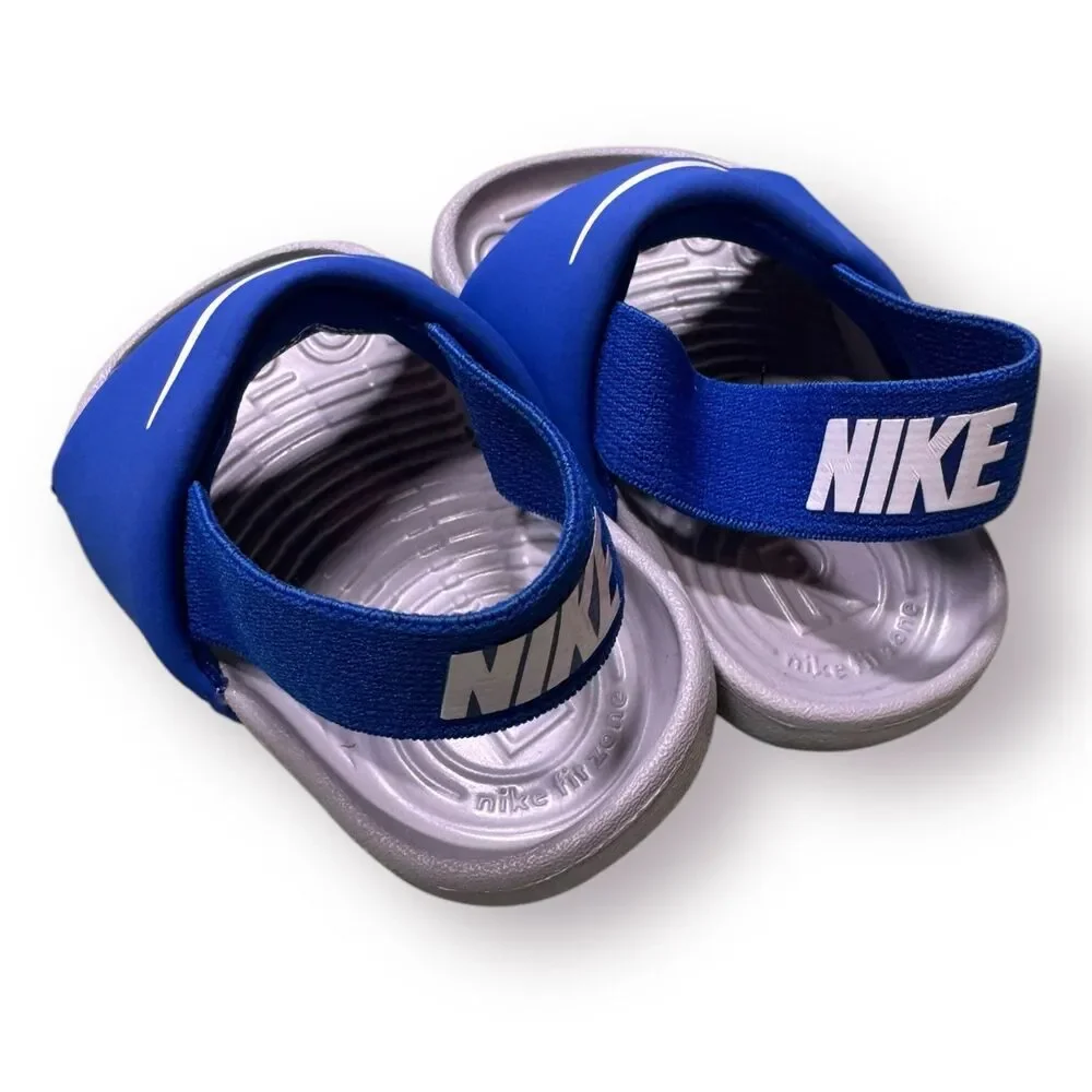 Nike Unisex Kids Kawa BV1094-400 Blue Gray‎ Comfort Slip On Slide Sandal Size 2C